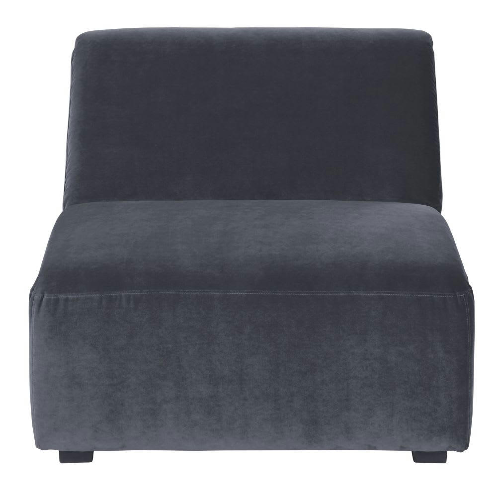 Virgile - Chauffeuse pour canapé modulable en velours gris anthracite