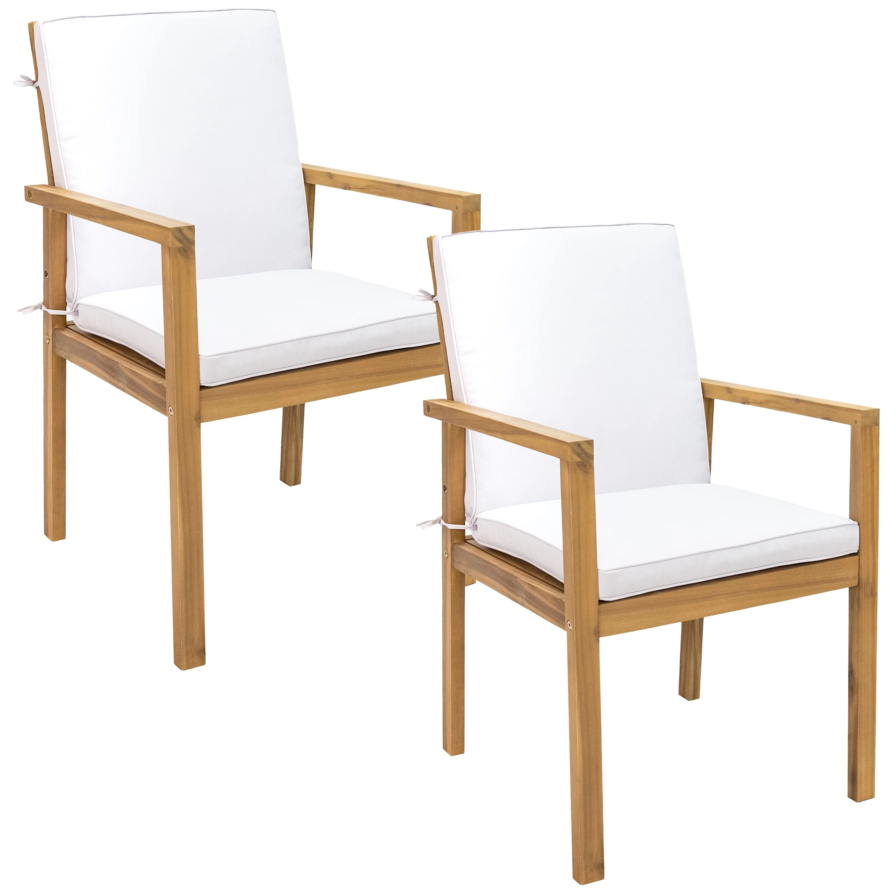 Sunnydaze Rodanthe Outdoor Patio Dining Chairs with Cushions - Set of 2