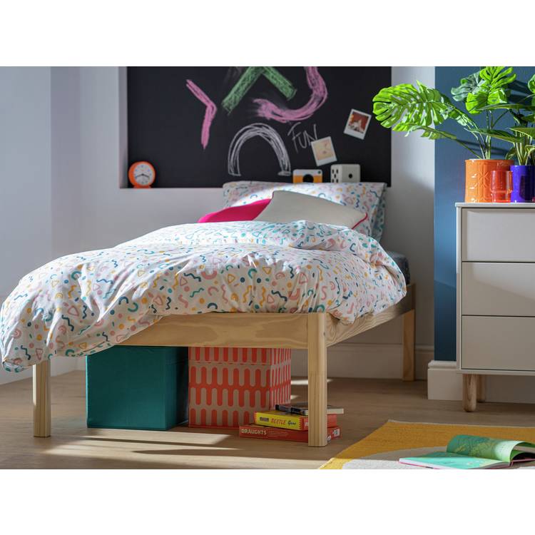 Habitat Odin Platform Bed With Mattress - Pine