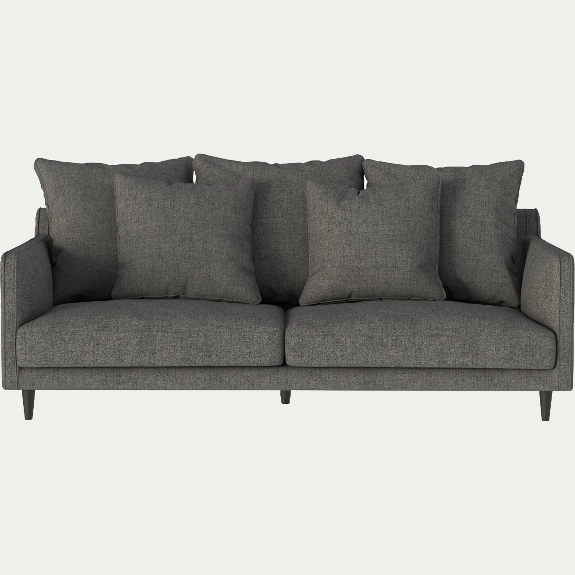 LENITA - Canapé 3 places fixe en tissu joint - gris restanque