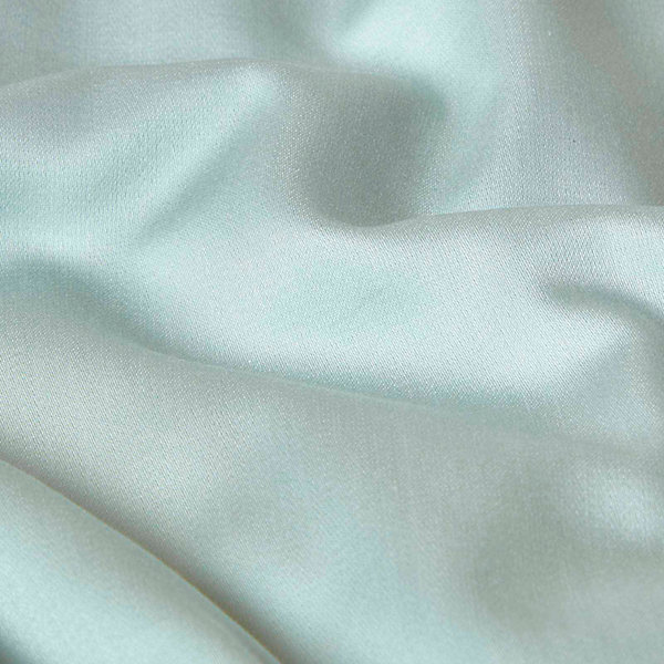 Drap plat uni en coton égyptien bio 400 fils bleu givré, 230x255 cm - HOMESCAPES