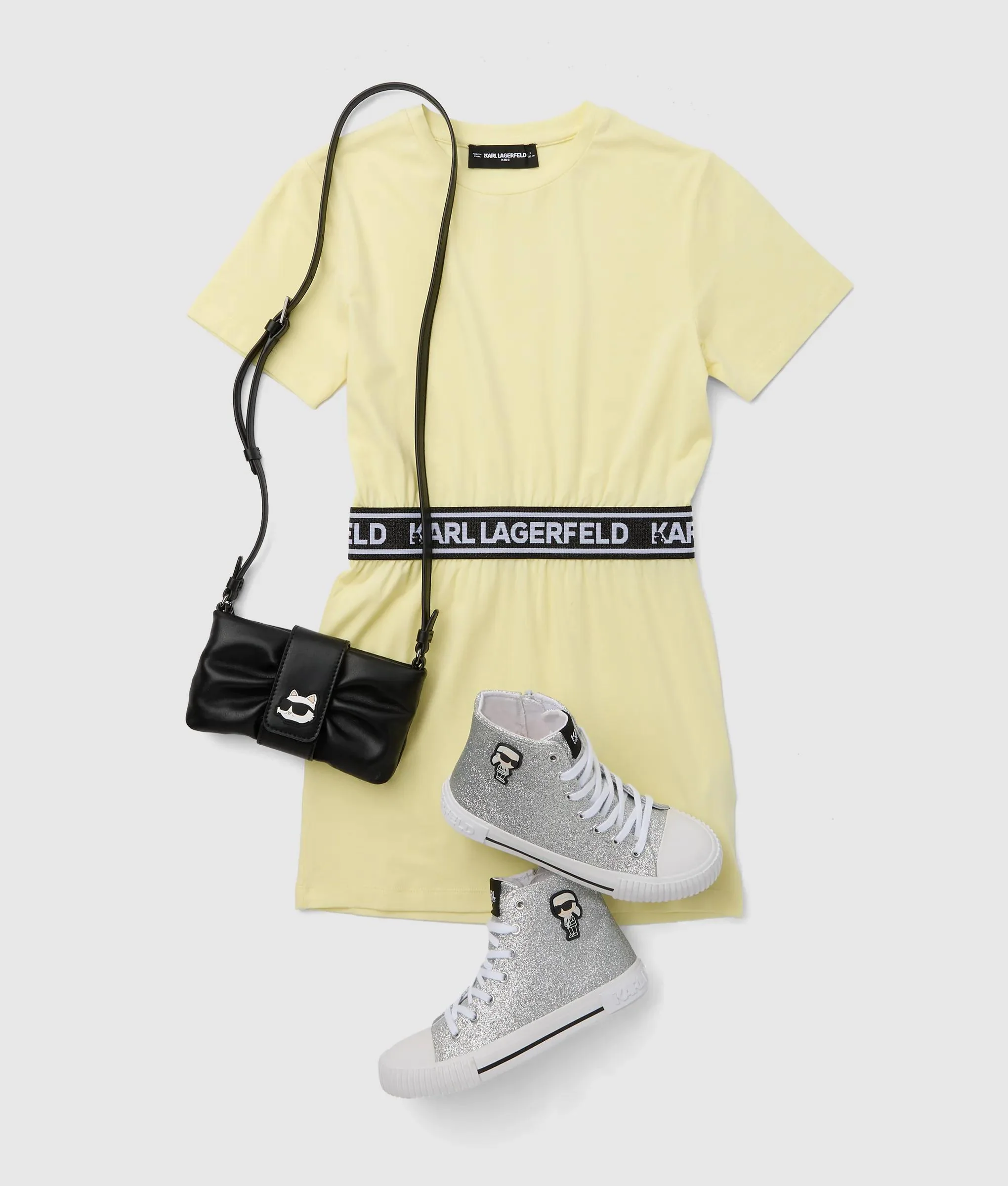 Robe t-shirt avec galon à logo pour fille