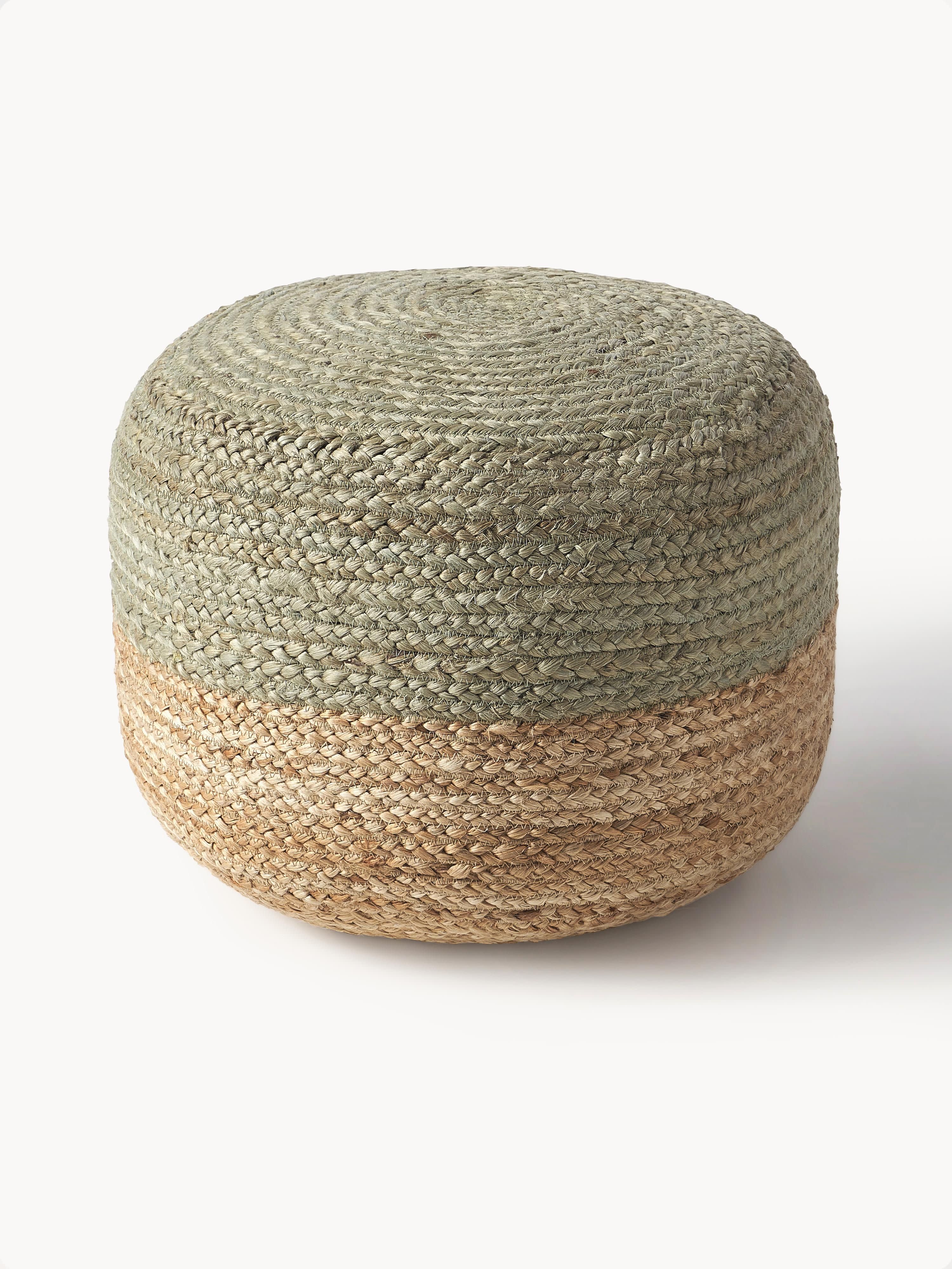 Handgefertigter Pouf Bono aus Jute