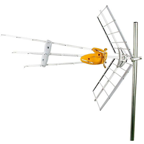 PACKAntenne rateau   Kit Alimentation   Amplificateur de mat   Cerclage double   Feuillard 5m   Mat 1m TELEVES