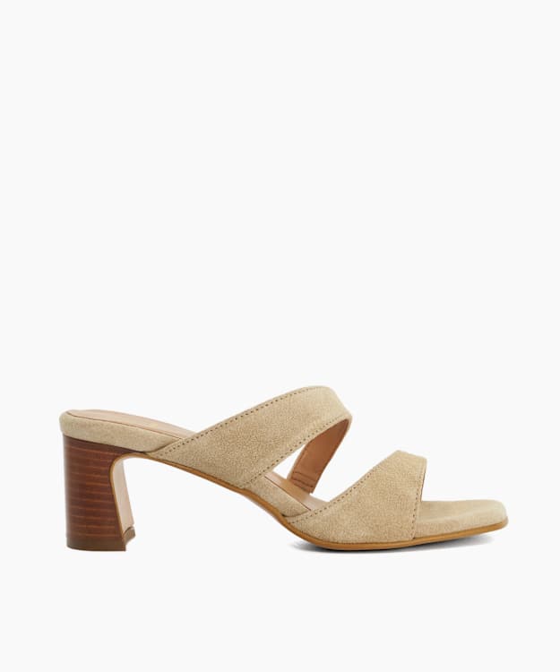 Jaeda Sand - Suede Block Heel Sandals