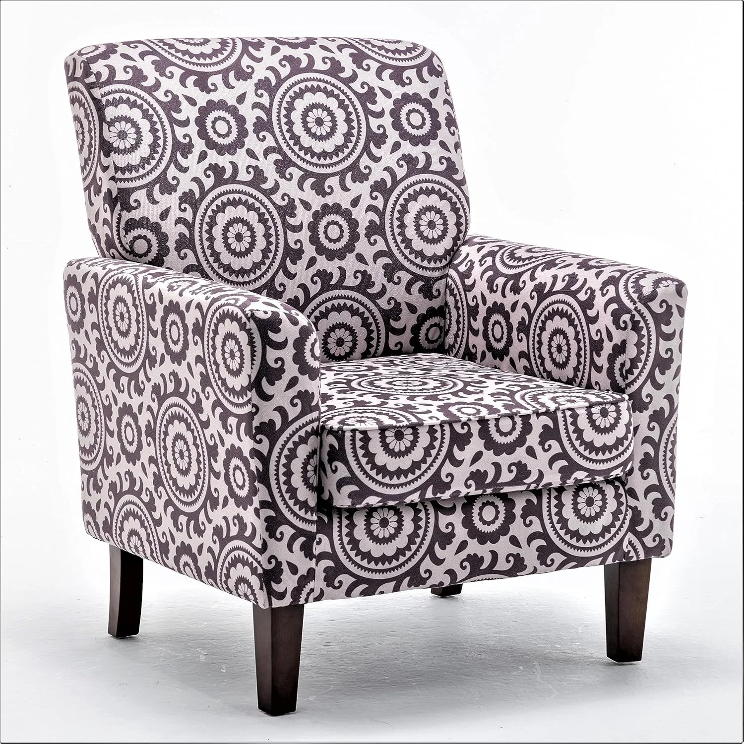 Modern Accent Armchair with Birch Wood Frame and Microfiber Upholstery