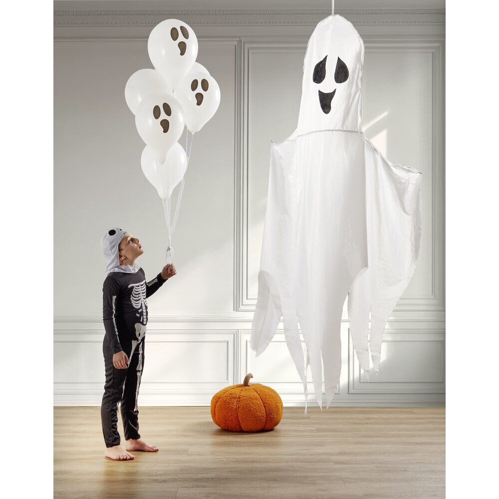 Décoration Halloween XL à suspendre fantôme blanc H215cm