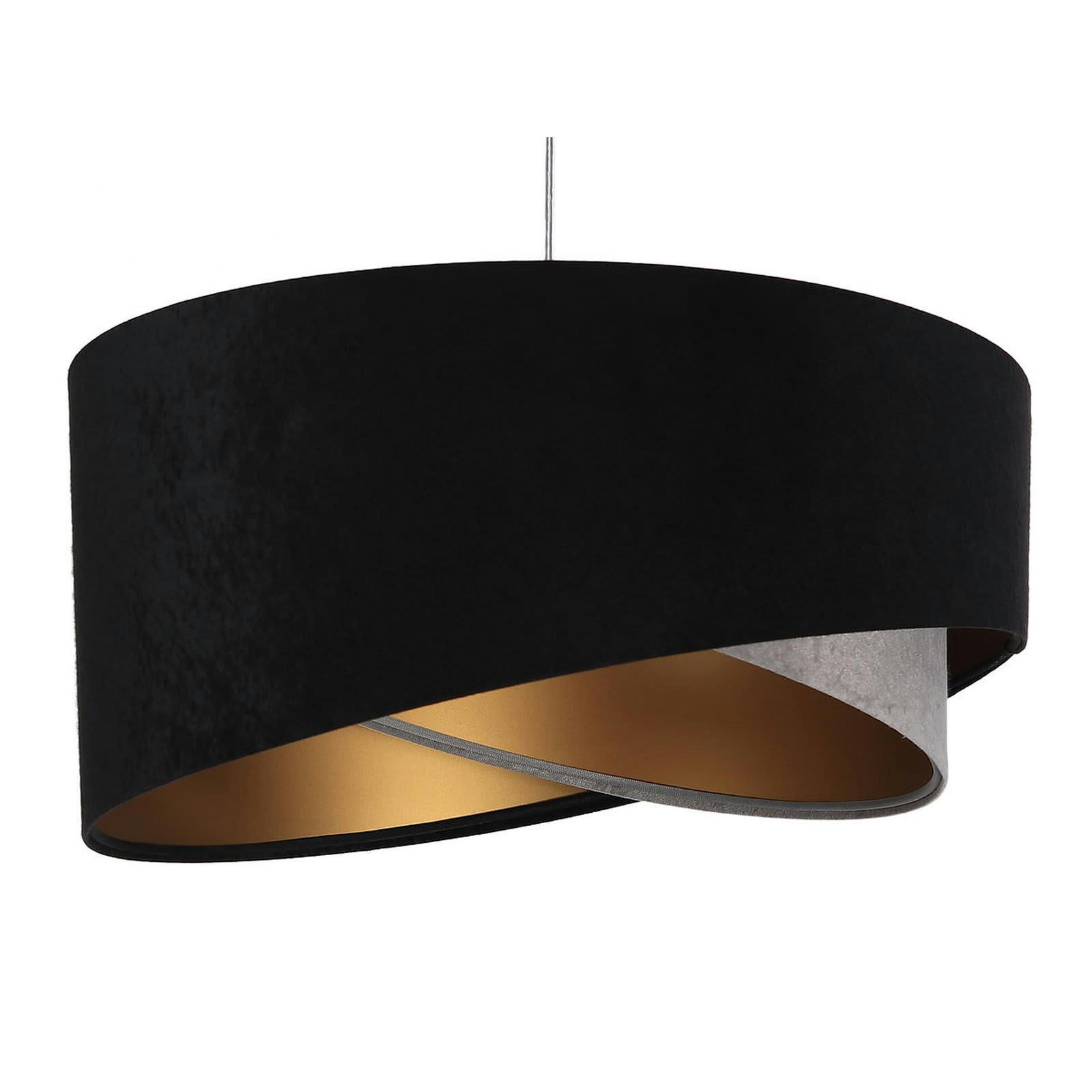 ASYMETRIC - Suspension Tissu Noir 50x50x25 cm