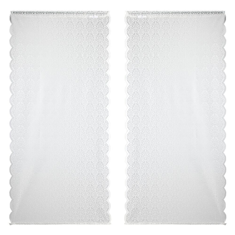 Voilage à motifs uni blanc 60x120cm 1 paire