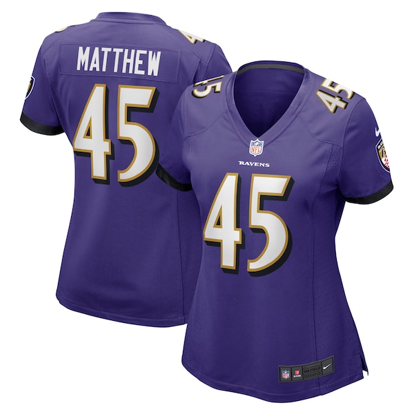 Christian Matthew Baltimore Ravens Nike Women's  Game Jersey -  Purple