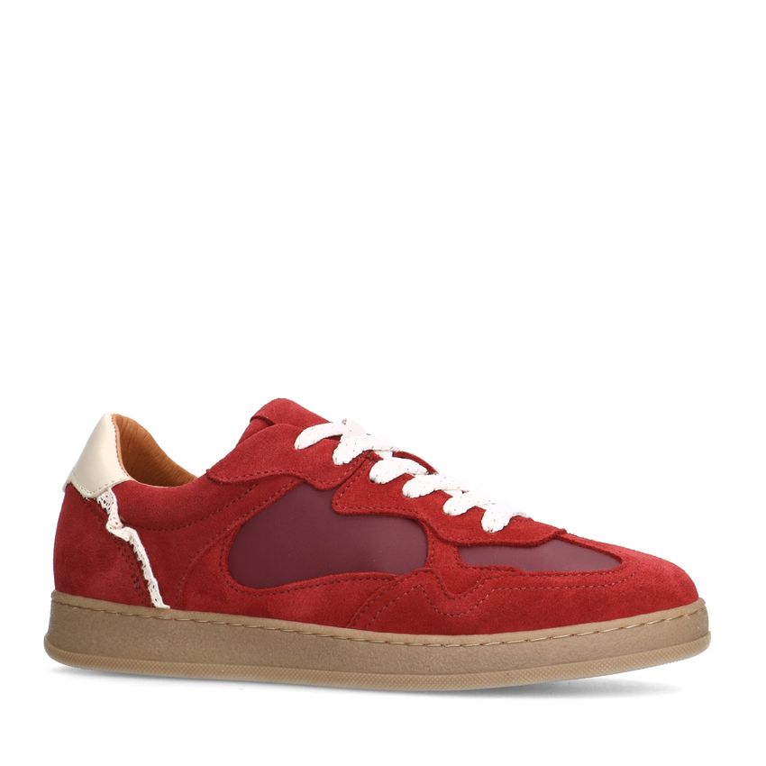 Manfield Rode suède sneakers