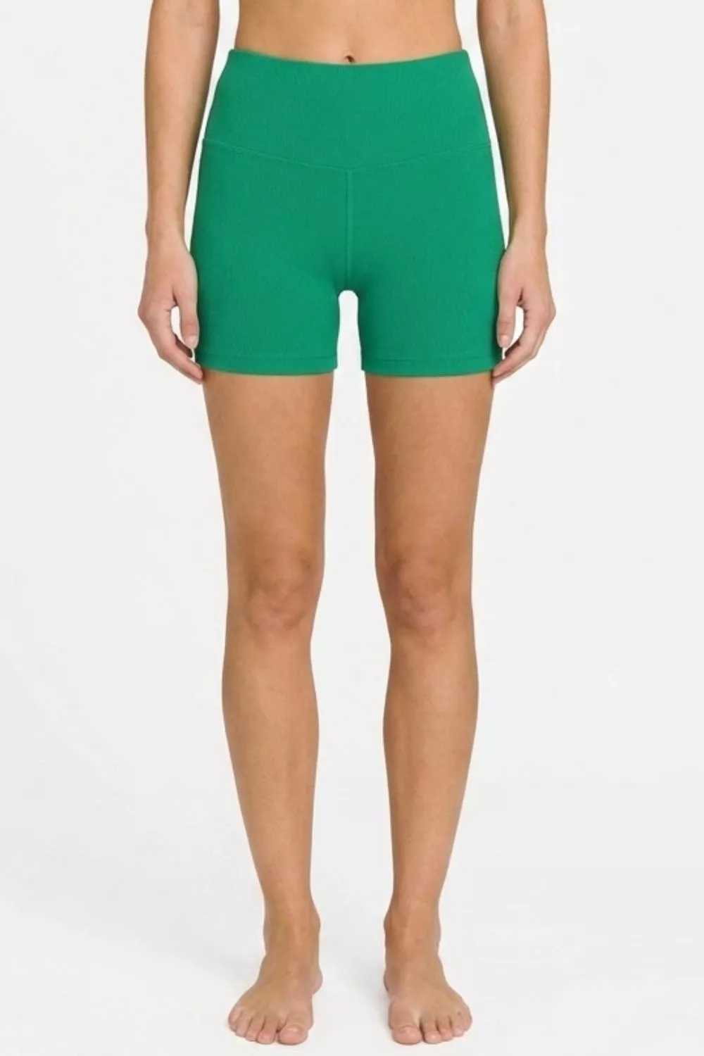 Brushed Microfiber Wide Waistband Biker Shorts