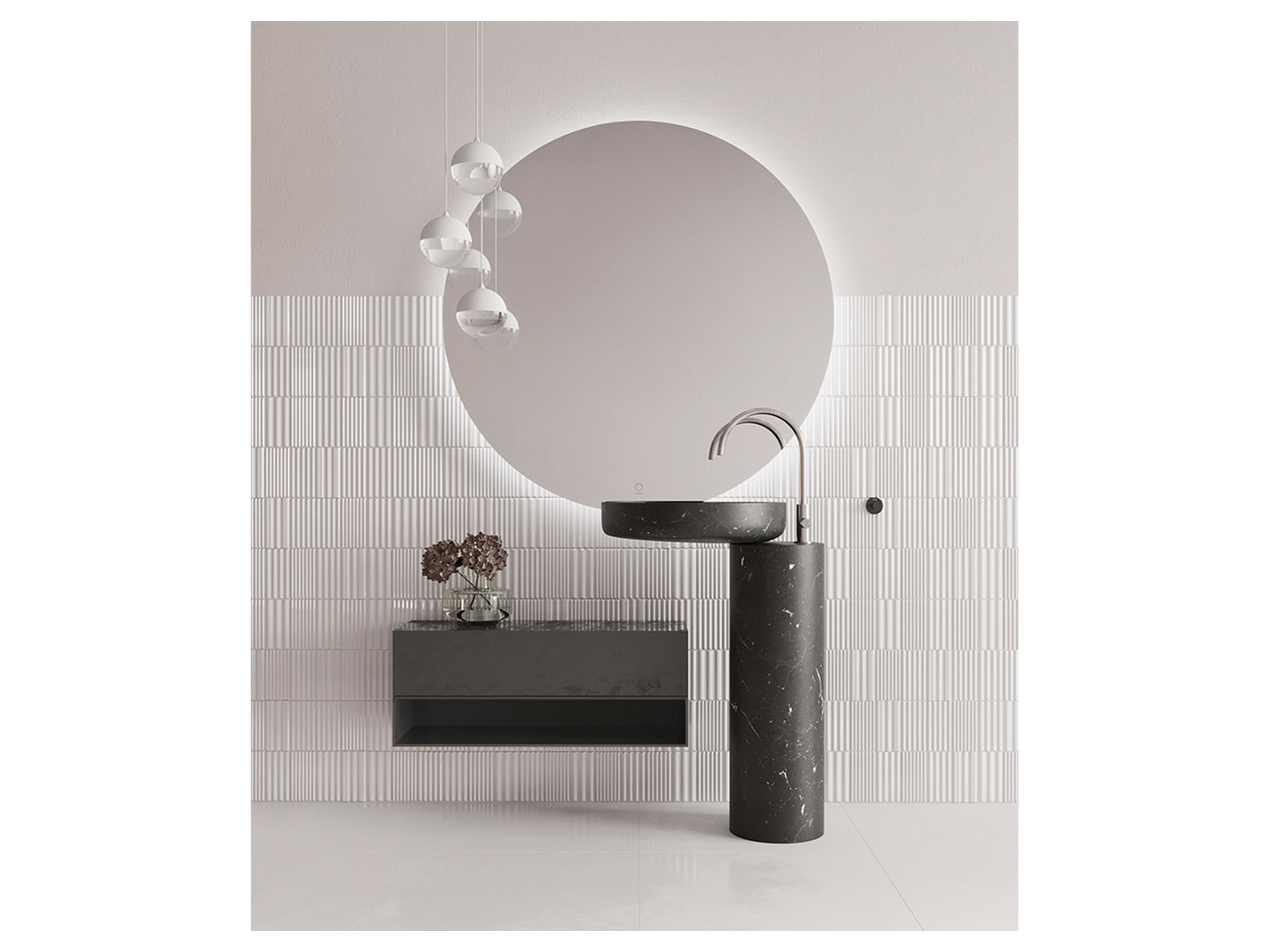 Lustro łazienkowe Tulus Premium LED 80 cm z włącznikiem i matą grzewczą