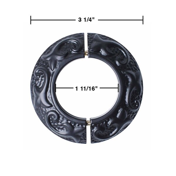 Black Radiator Flanges Aluminum Escutcheon Ring Plate 1.5 ID 3 1/4 OD IPS Rust Resistant 12 Pack Renovators Supply