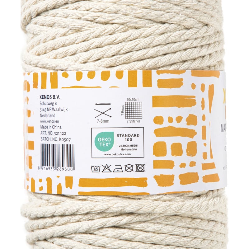 Garen macram&eacute; - bruin - 500 gram - 100 meter