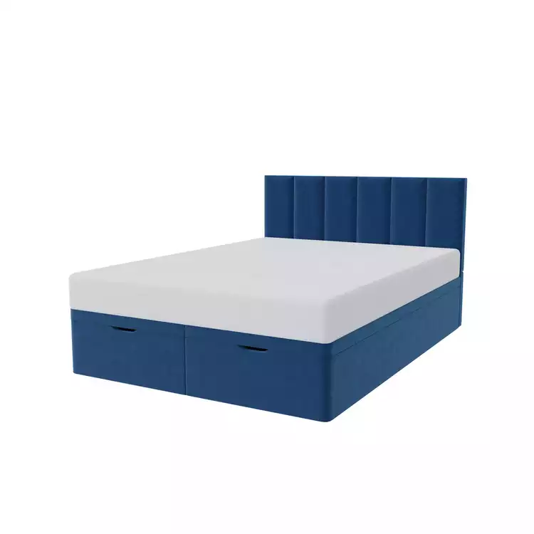 Millbrook Piper Double Fabric End Lift Ottoman Bed - Blue