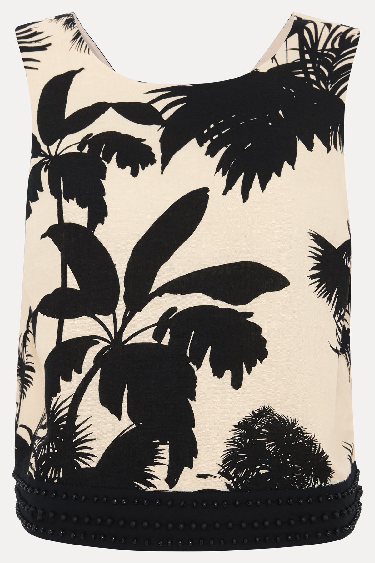 Phase Eight Sleeveless Linen Vittoria Beaded Top