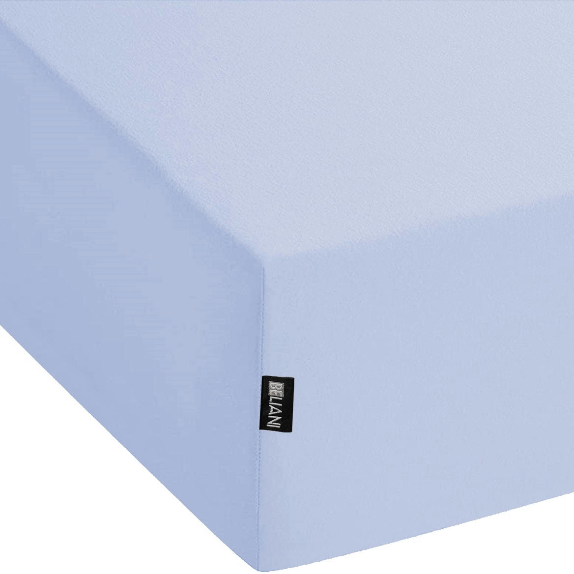 JANBU - Drap-housse en coton 200 x 200 cm bleu clair