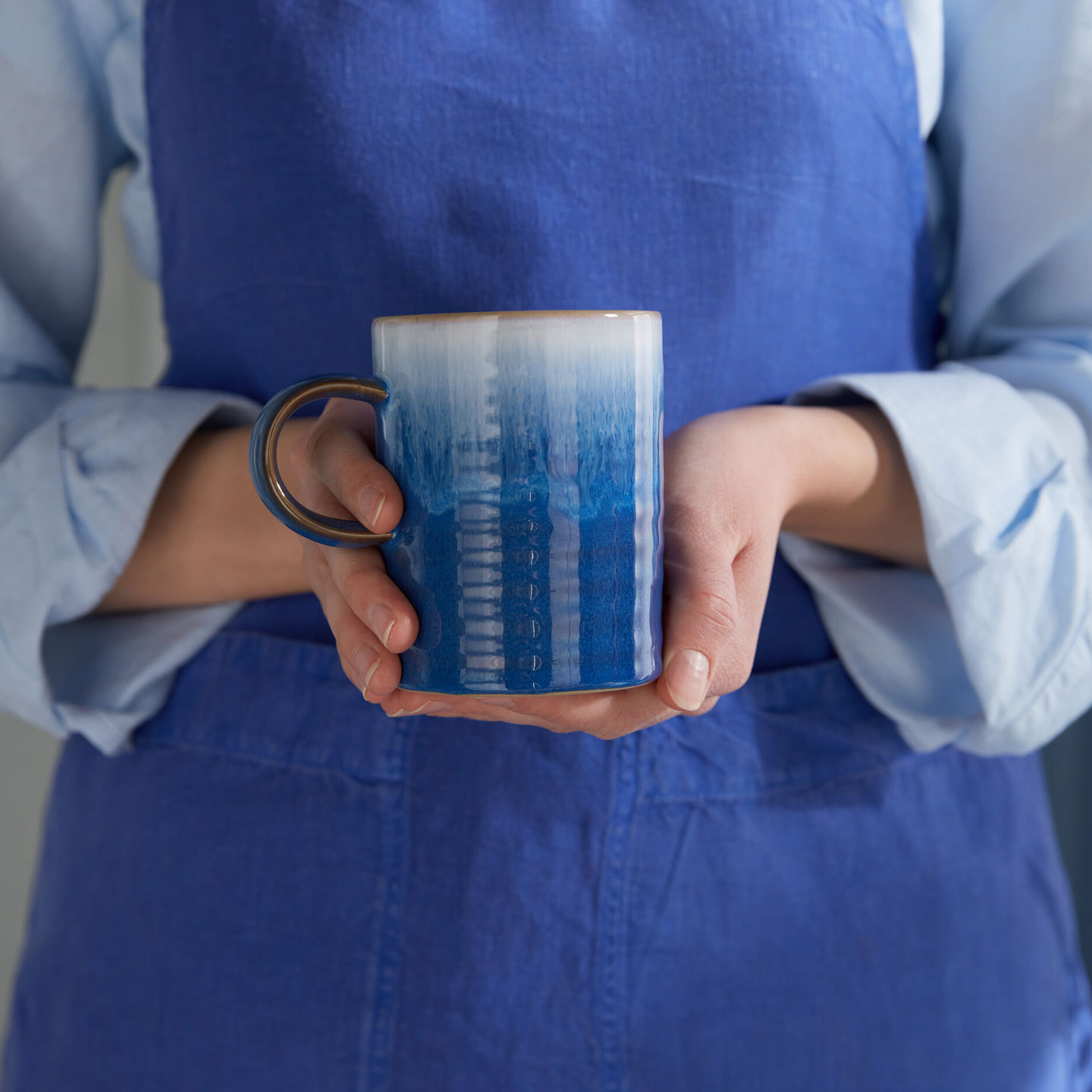Blue Haze Set Of 2 Ridged Mugs