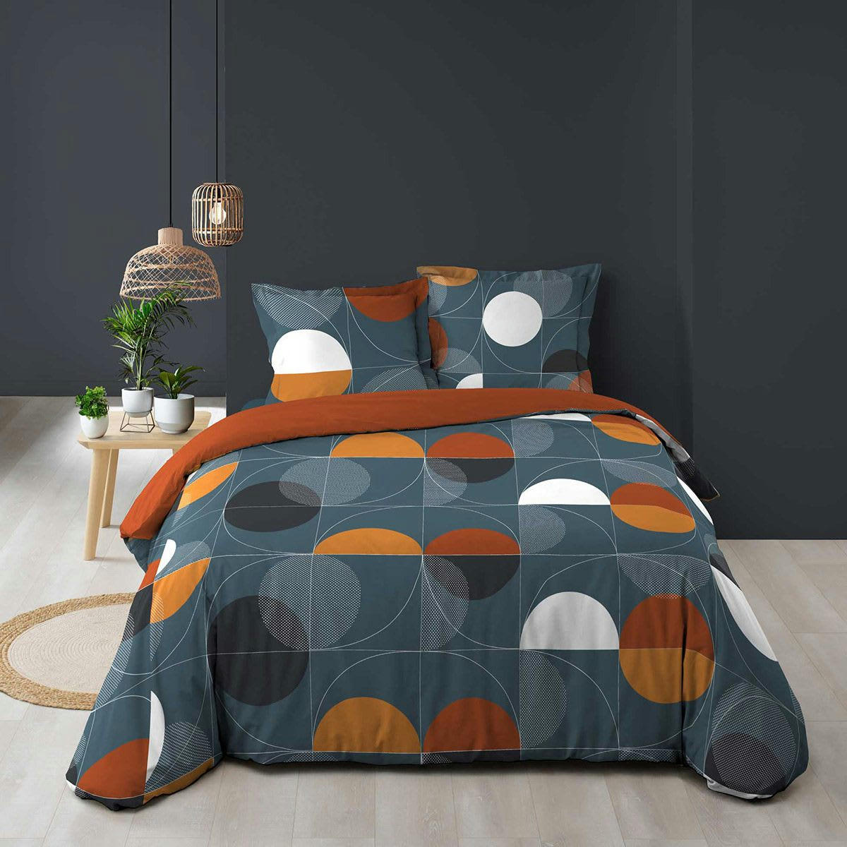 TERRAPOP - Housse de couette 260x240 coton + 2 taies