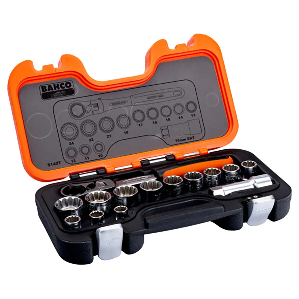 Bahco S140T 10-24 mm Socket And Ratchet set 14 pieces