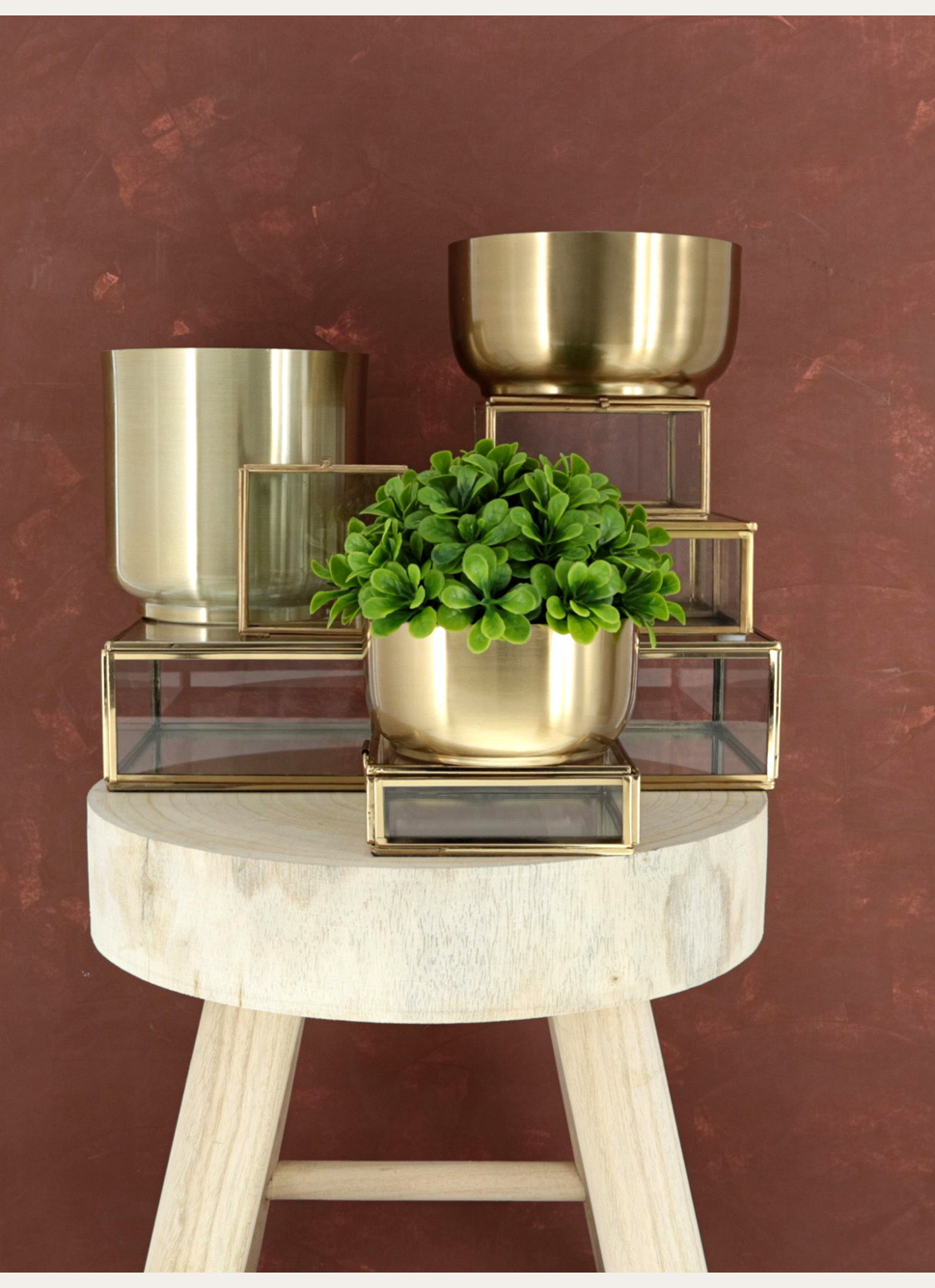 BOÎTE EN VERRE ET LAITON DORÉ PETIT FORMAT DORÉ