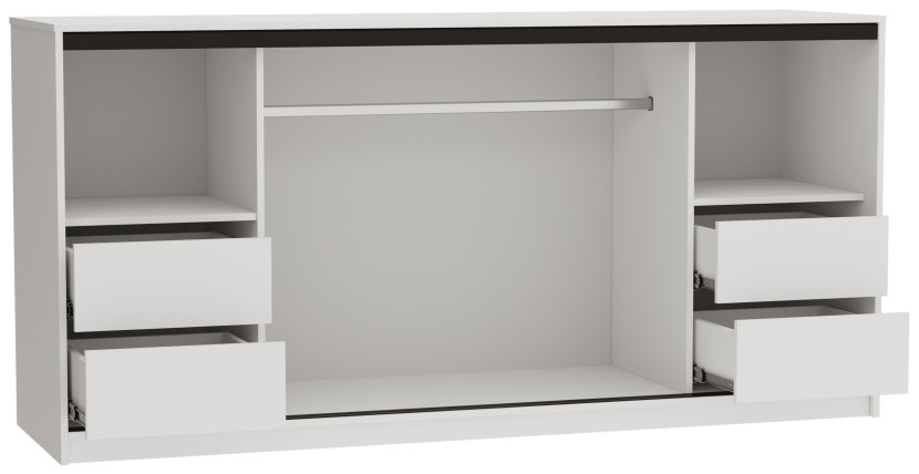 Komoda przesuwna 200 cm nowoczesna LOFT biały mat