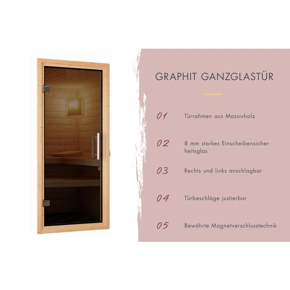 Saunatür, graphitfarben, geeignet für: , graphitfarben