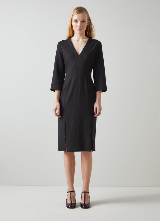 Sky Black Crepe Dress with LENZING? ECOVERO? viscose