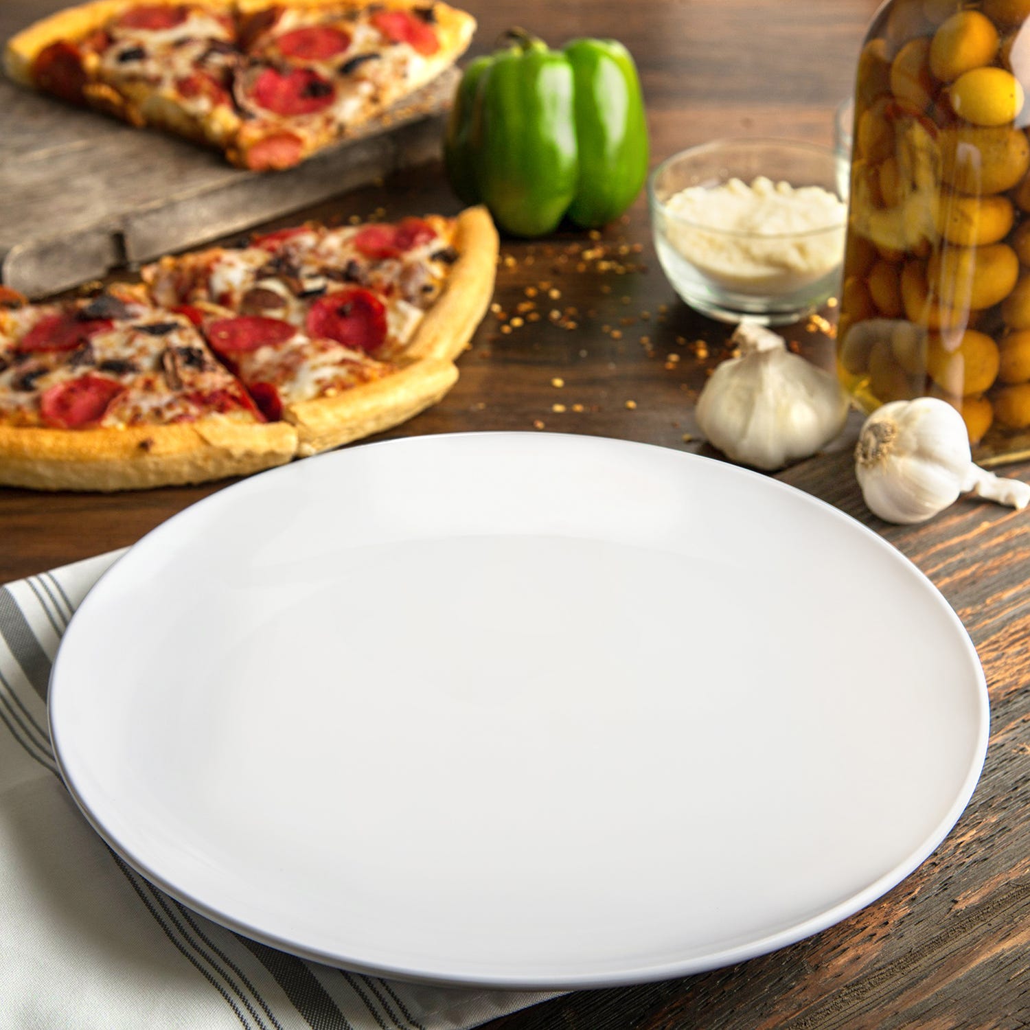 Piatto pizza Chef in vetro opalino
