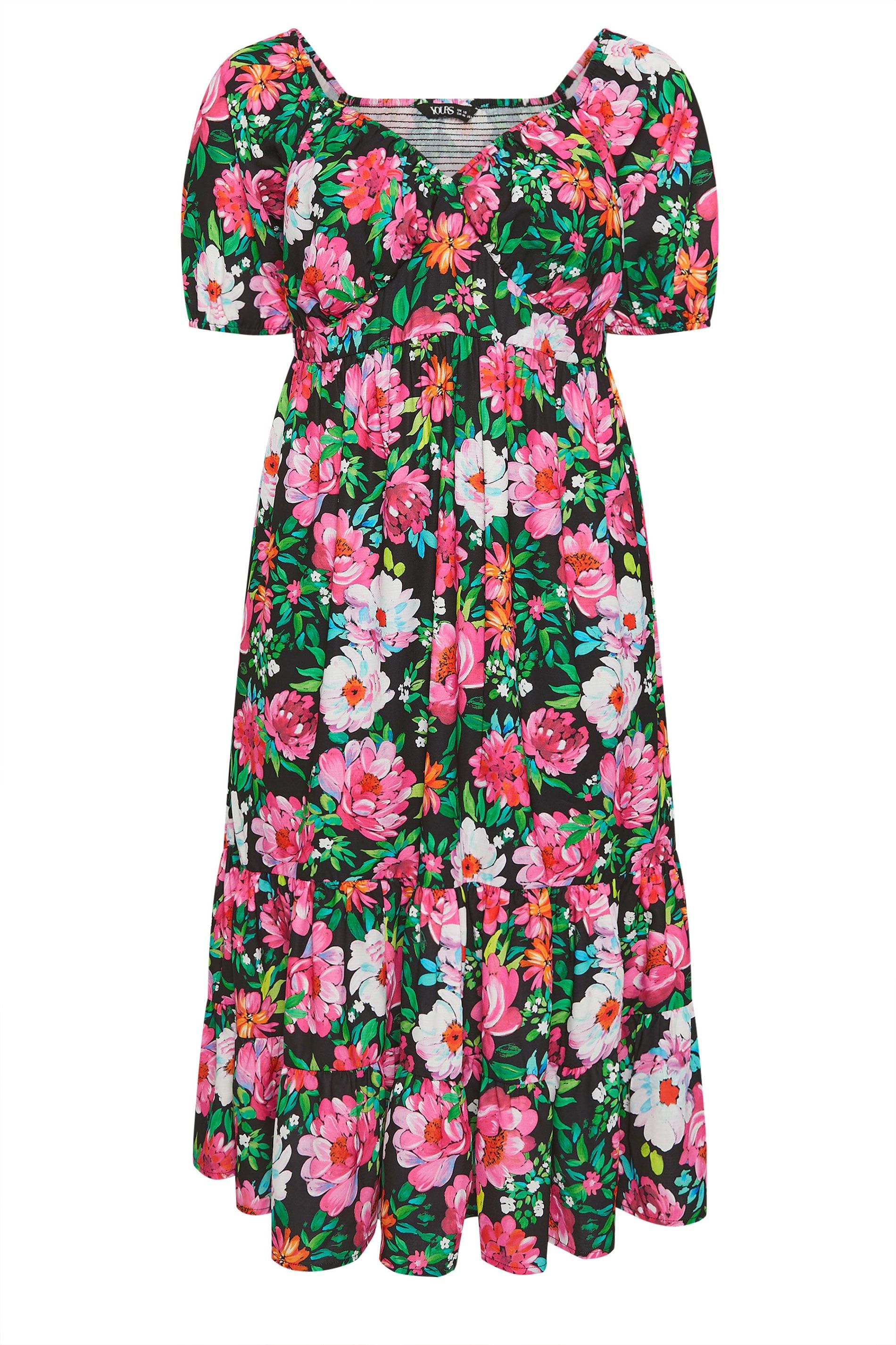 Yours Floral Milkmaid Midi Dress