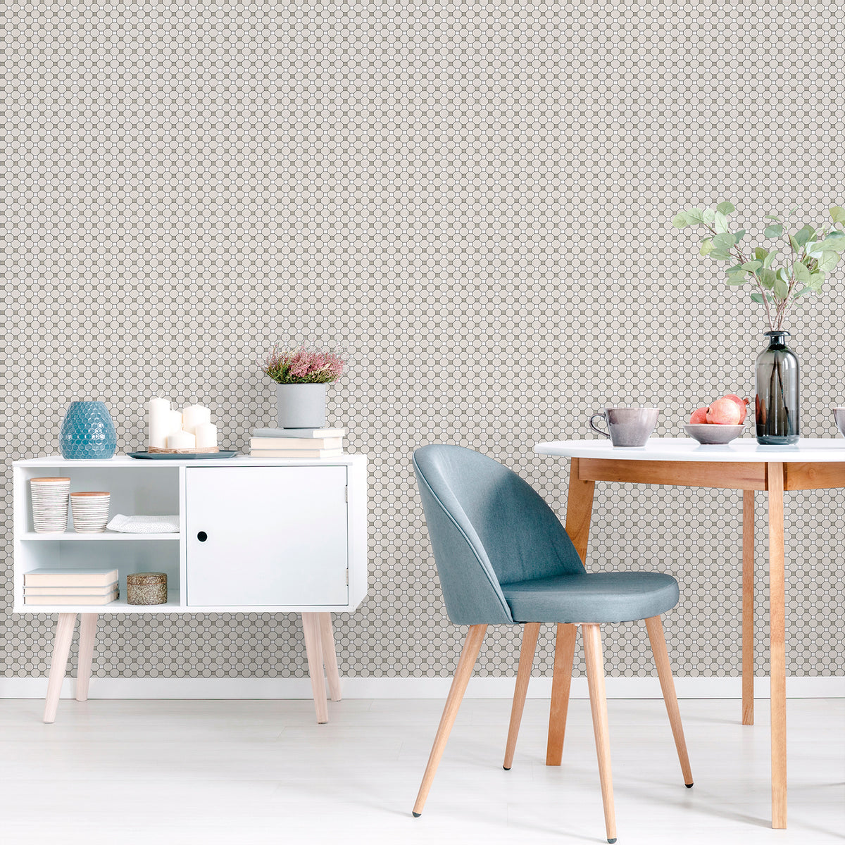 Sanders & Sanders behang ruiten beige en grijs - 53 cm x 10 m - 640354