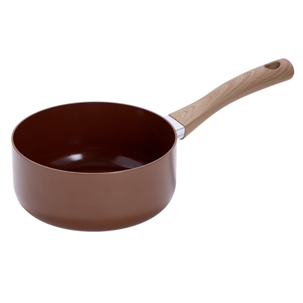 Casserole anti adhésive tous feux manche effet bois Ø18cm (2 modèles)