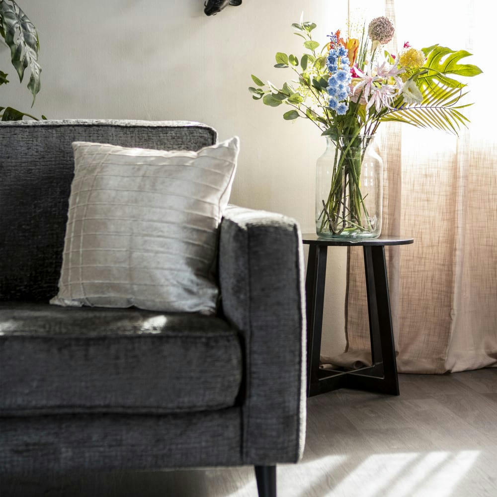 MAJOR - Table d'appoint en marbre et métal D45cm noir