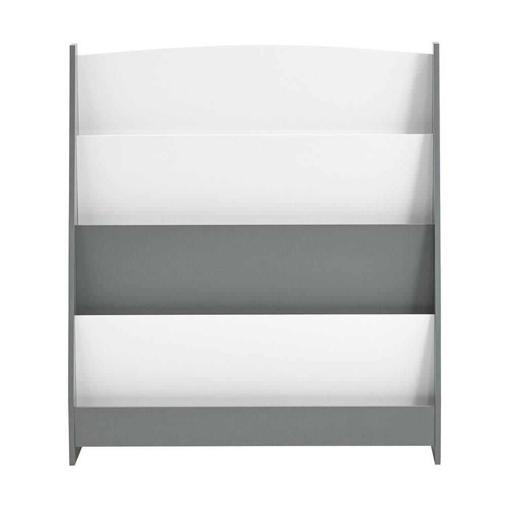 - Bibliothèque pour enfants avec 4 étagères effet bois gris