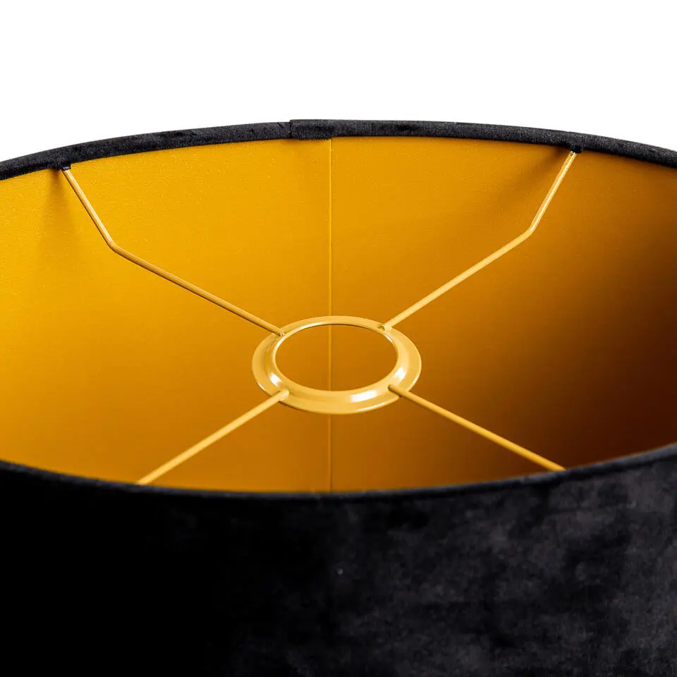 Qazqa ovaal cilinder velours zwart