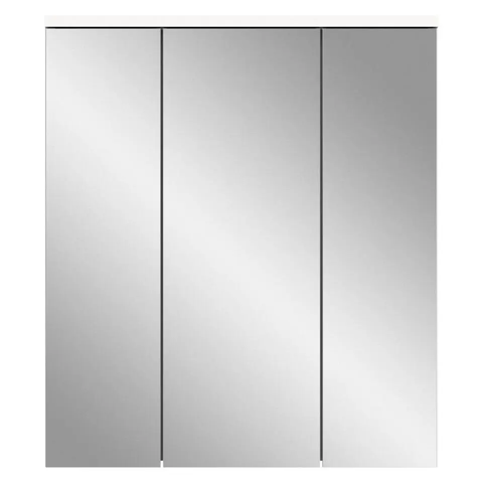 Hioshop Solero spiegelkast 3 spiegeldeuren wit hoogglans- wit