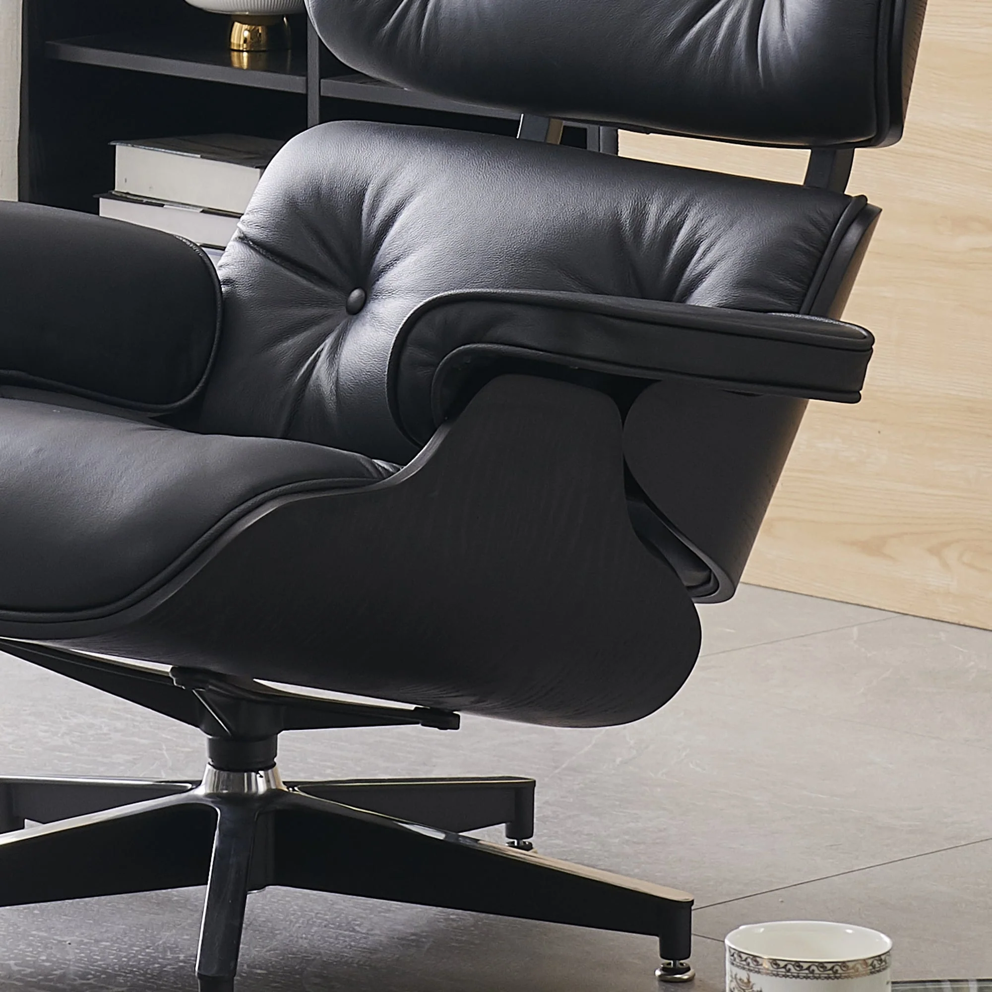 Mid-century Classic Lounge Accent ArmChair with Ottoman for Living Room