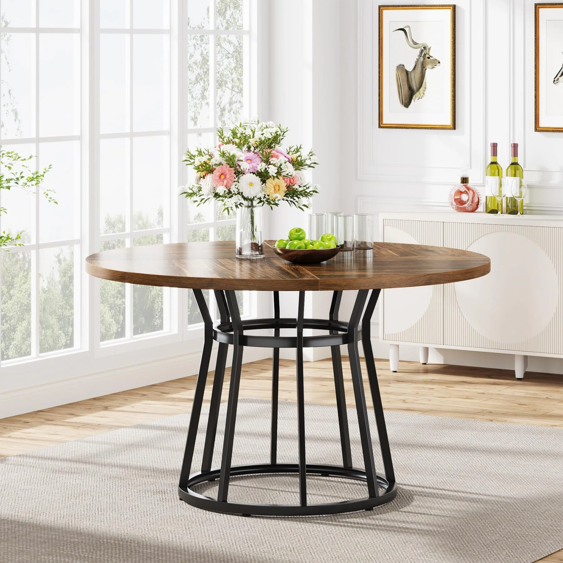 Round Dining Table Kitchen Dinner Table for Kitchen Dining Room - N/A