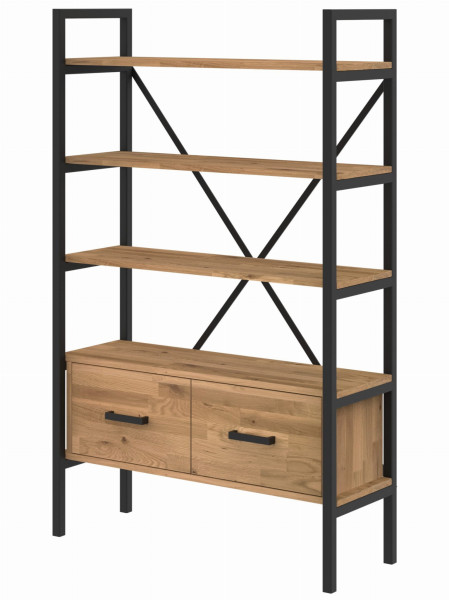 Regał dębowy Medium-Cabinet 160x80x30 cm LOFT z drzwiczkami K1-1
