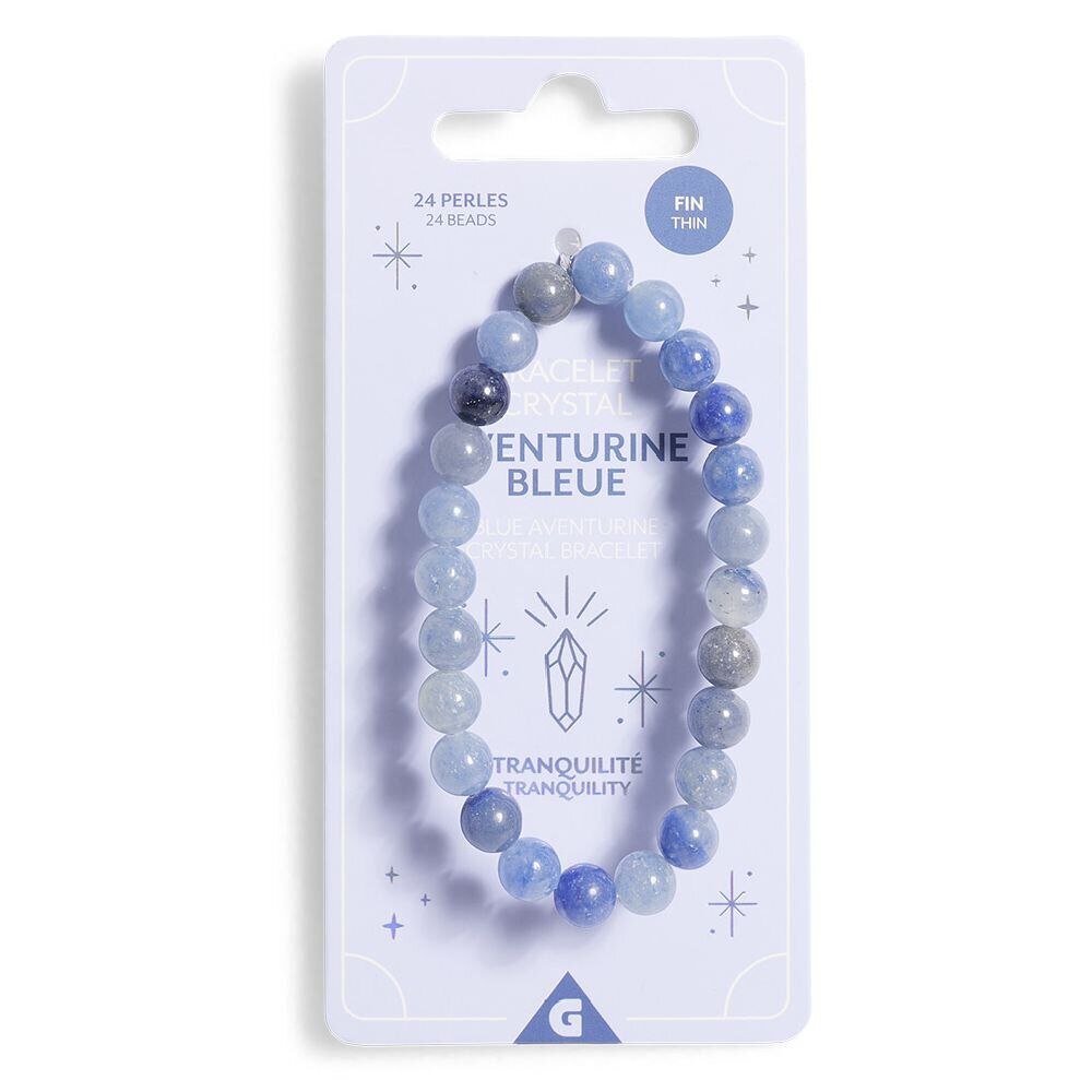 Bracelet crystal large 26 perles aventurine bleu - Tranquilité