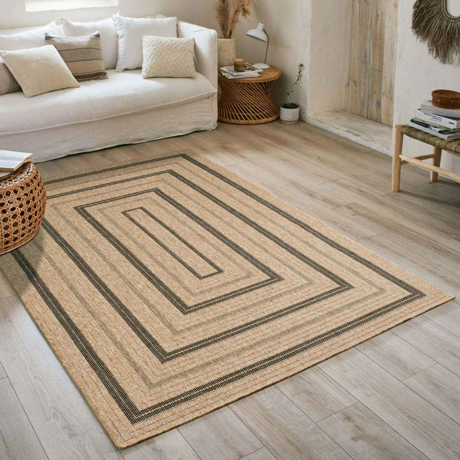 NOUR - Tapis intérieur et extérieur naturel 160x230cm