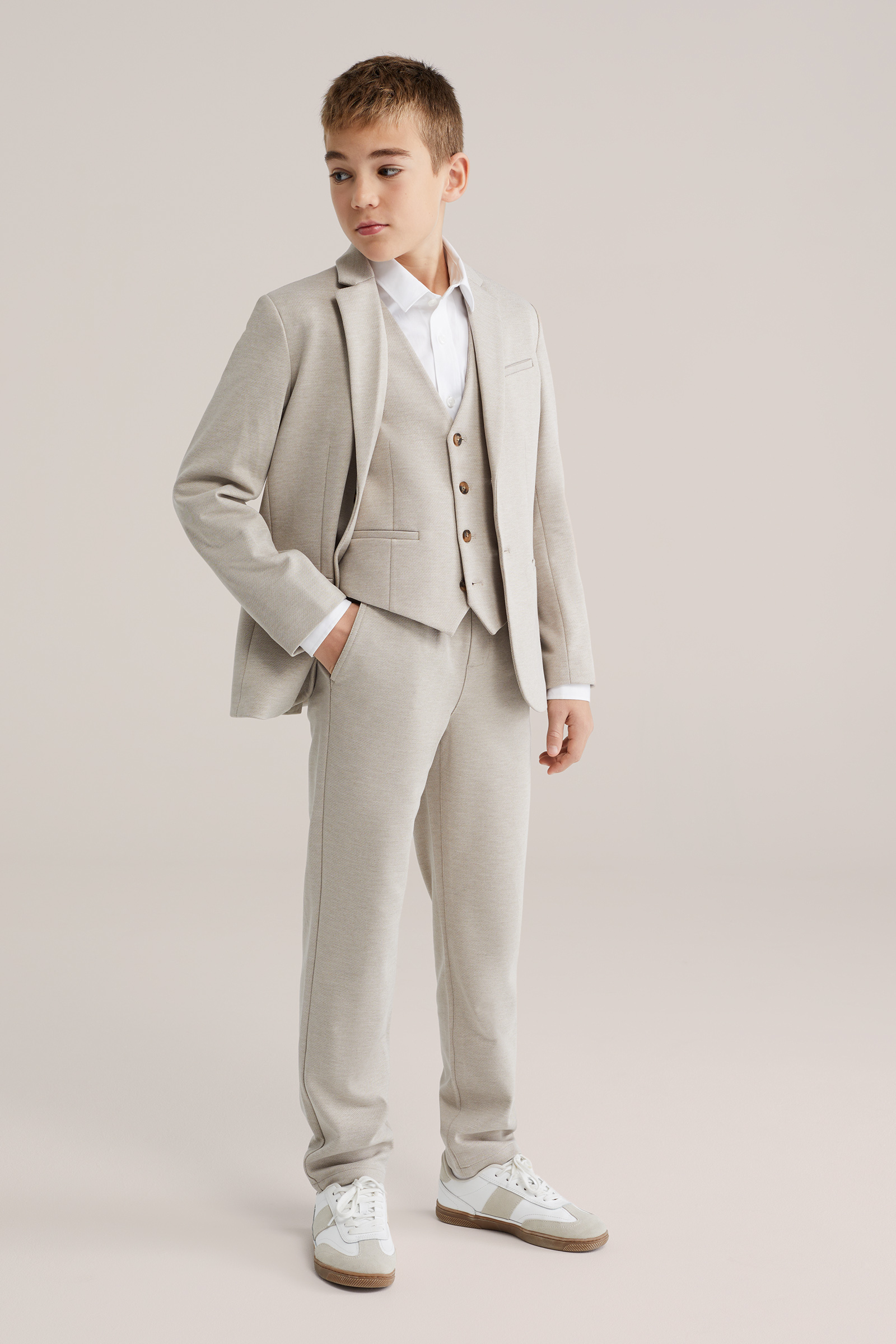 Jongens regular fit gilet met stretch