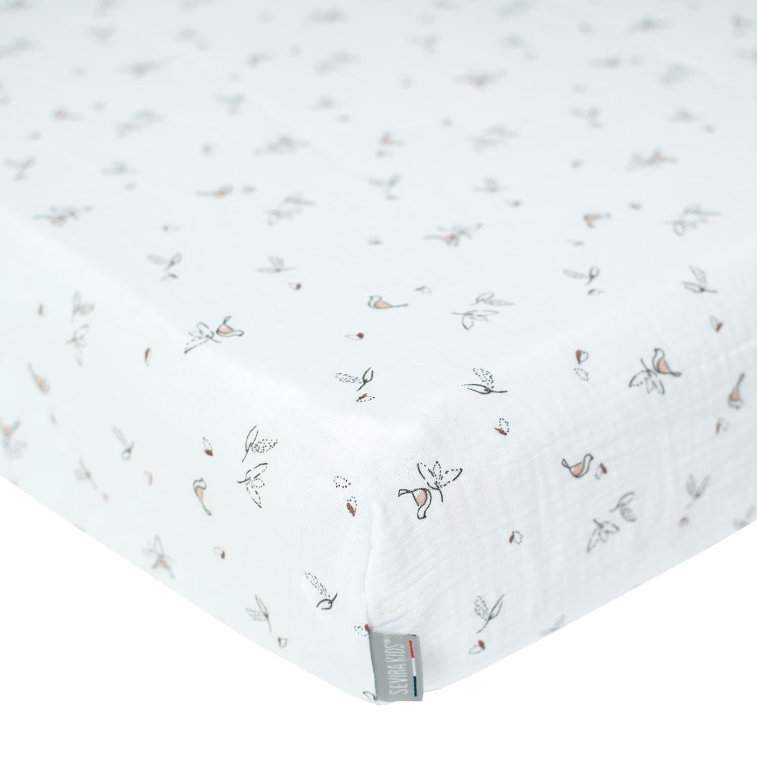MELODY - Drap-housse en gaze de coton  60x120