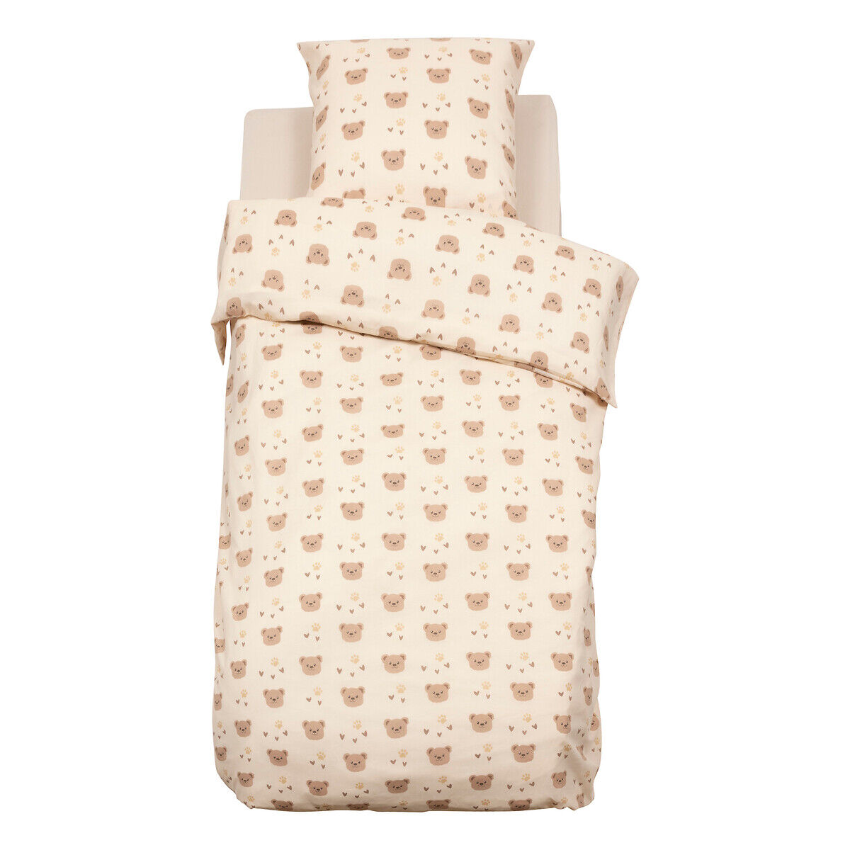 Capa de edredão e almofada BILLIE bege em algodão 200x140cm