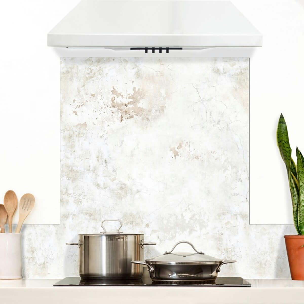 NEW TRASHWALL - Crédence cuisine Fond de hotte ALU L60xH70cm Beige Indus