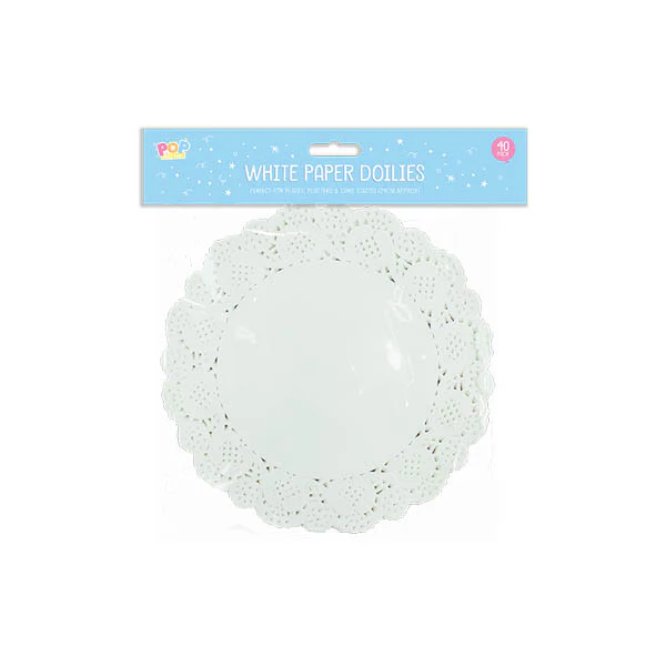 Pop Party White Paper Doilies 40 Pack