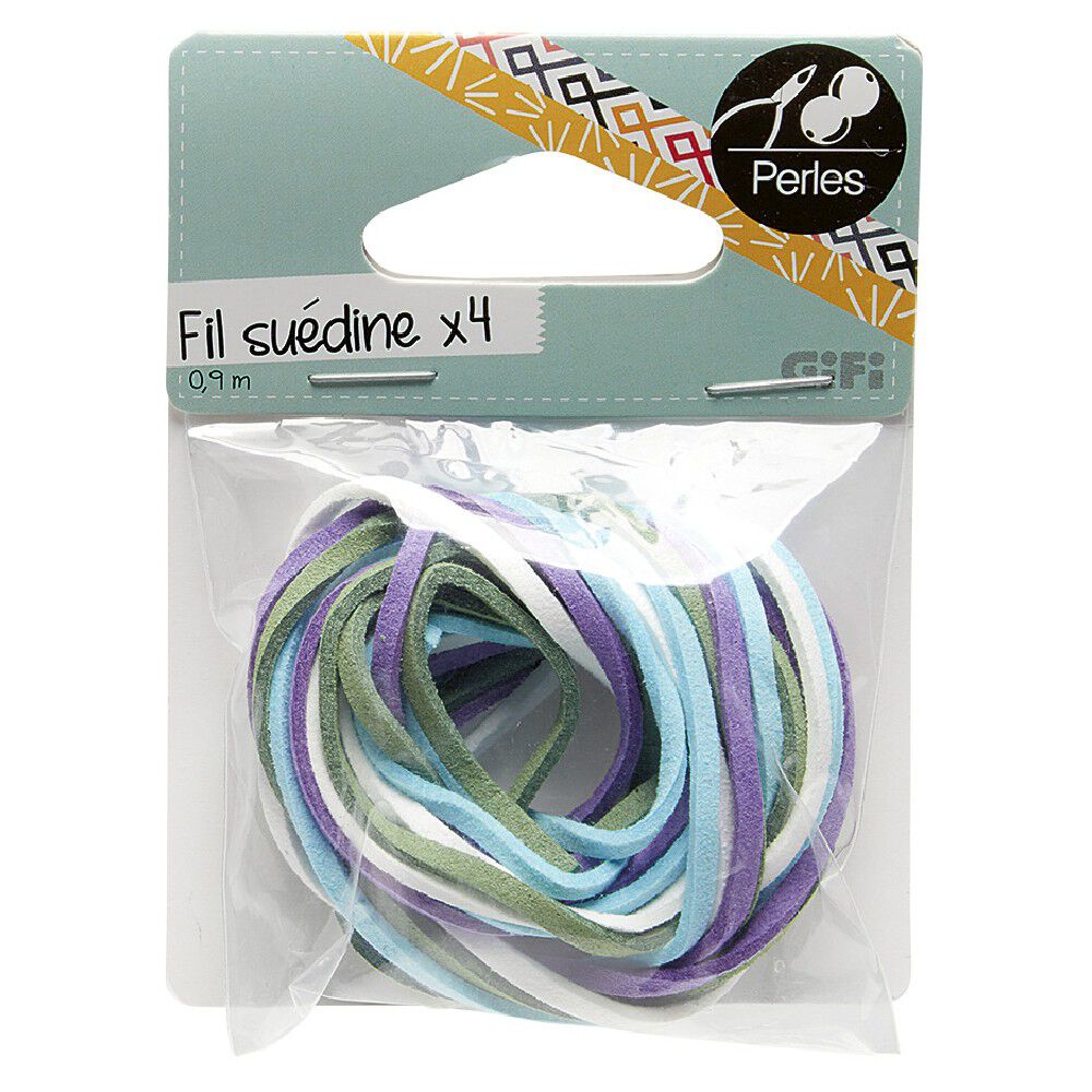 Fils suédine X4 Bleu L0,9M