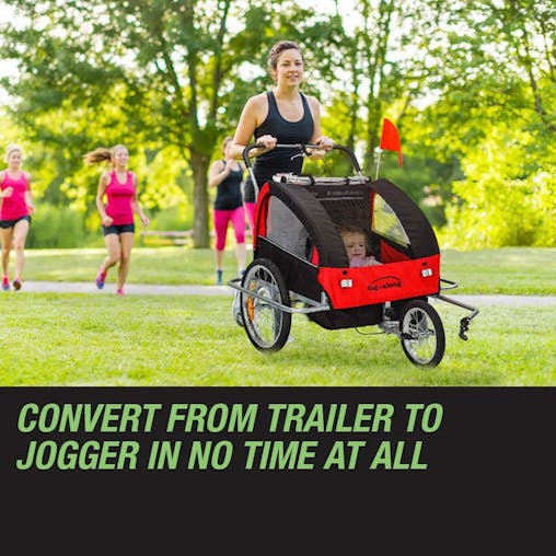 NNEMB Kids Bike Trailer Child Bicycle Pram Stroller Children Jogger Red