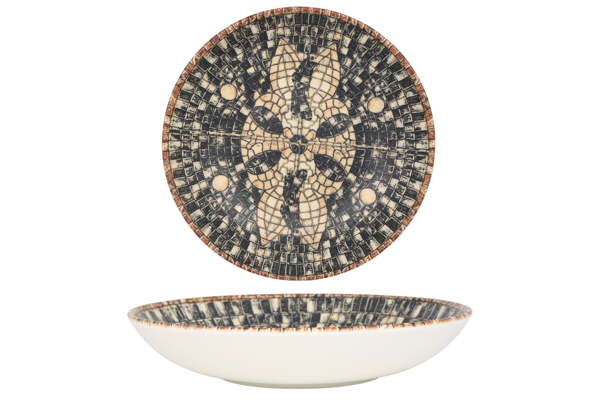 Bonna Diep bord - Mesopotamia - Porselein - 23 cm (1000cc) - set van 6